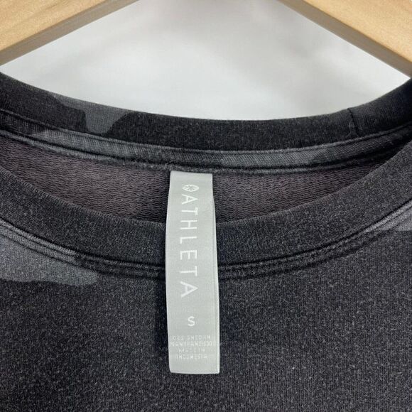 Athleta Sweatshirt Size Small Womens Black Gray Studio To Street Camo Shirt Top - Picture 4 of 8